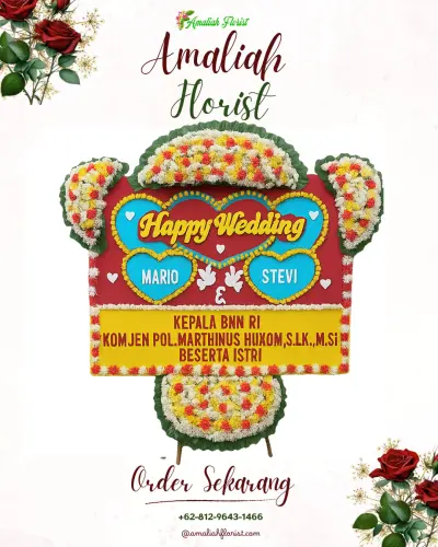 Karangan Papan Bunga Pernikahan di Besusu Tengah